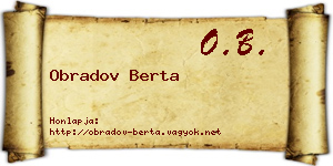 Obradov Berta névjegykártya